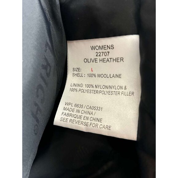 Woolrich Women's Large Full Zip 100% Wool Jacket With Pockets Olive Heather - Picture 12 of 12